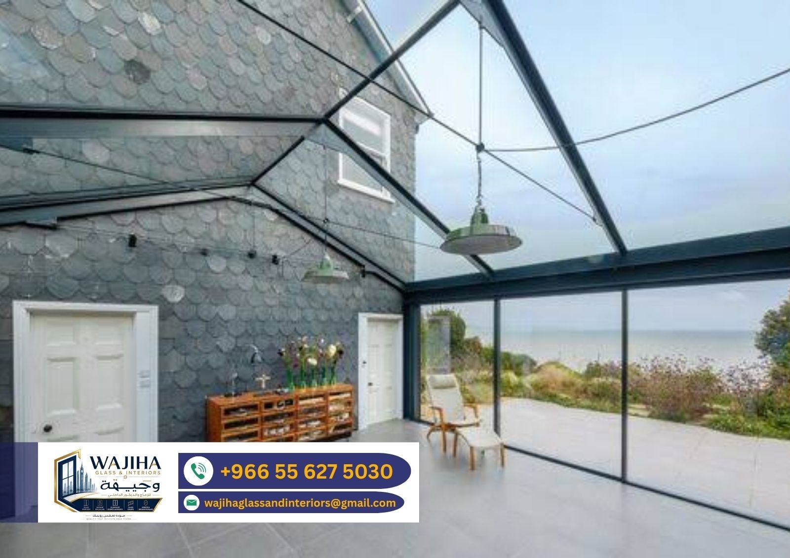 Premium glass roofing design Riyadh