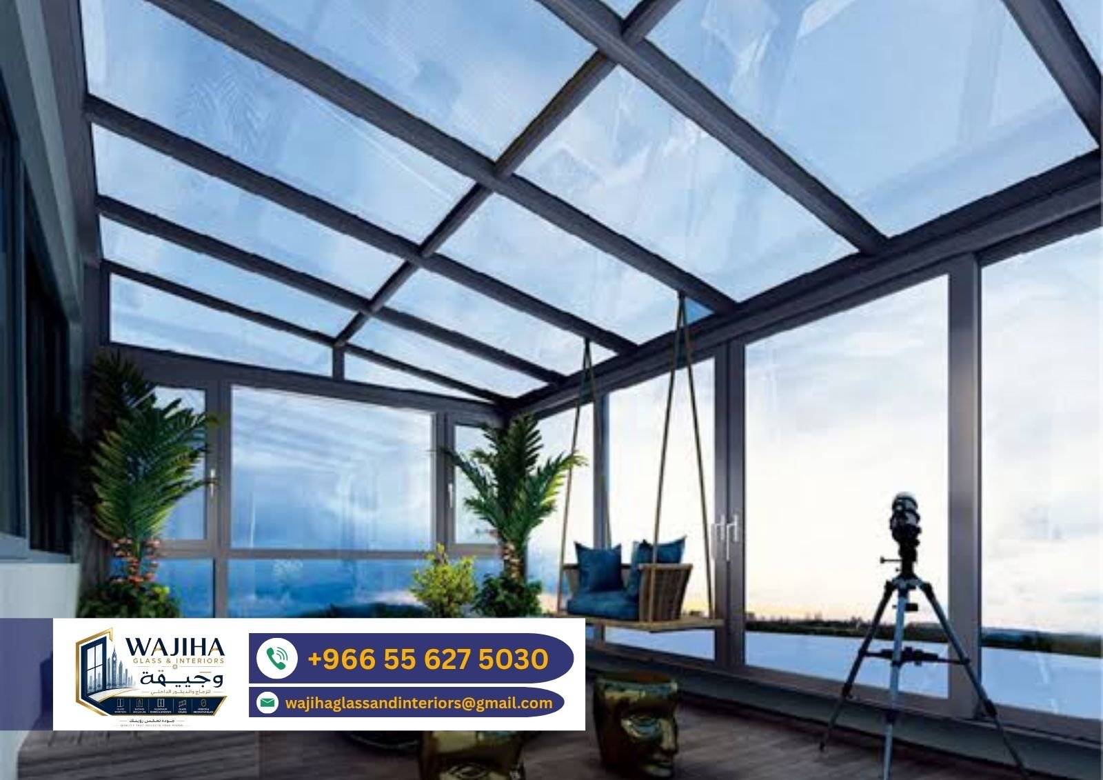 Premium glass roofing design Riyadh