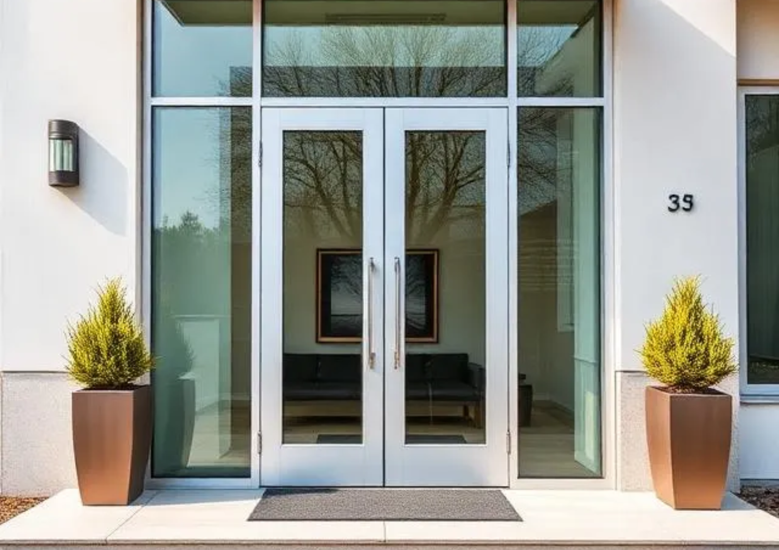 Aluminium Glass Entrance Doors